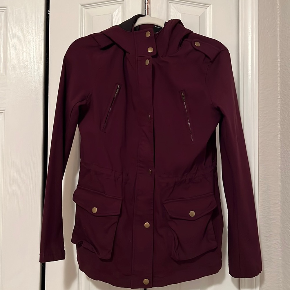 Eden Society, stretchy purple jacket. Size M. Cinch waist.